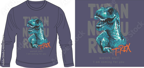 T REX WATCH OUT t-shirt graphic design vector illustration
