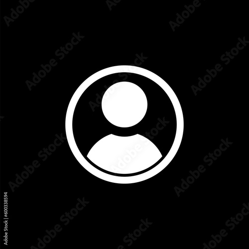 User profile icon isolated on black background