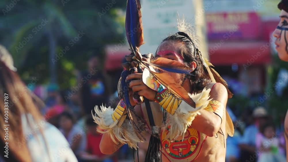 Cultural exhibition at Playa del Carmen-Mexico-Indigenous drinking beverage Cultural exhibition at Playa del Carmen-Mexico-Indigenous drinking beverage