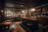 3D model of an eatery's interior. Generative AI