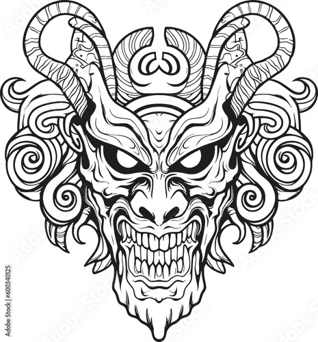 Demon skull head vector art