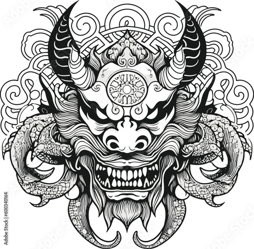 Demon skull head vector art