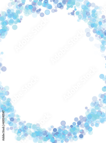 Blue bokeh background, circled in a frame. editable vector