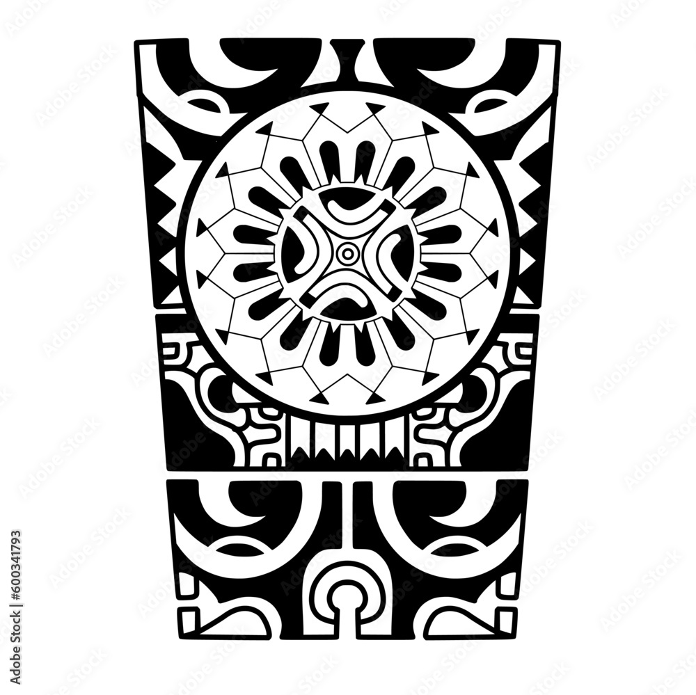 Obraz premium Wrap around arm polynesian tattoo design. Pattern aboriginal samoan. illustration EPS10
