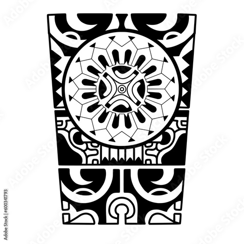 Wrap around arm polynesian tattoo design. Pattern aboriginal samoan. illustration EPS10