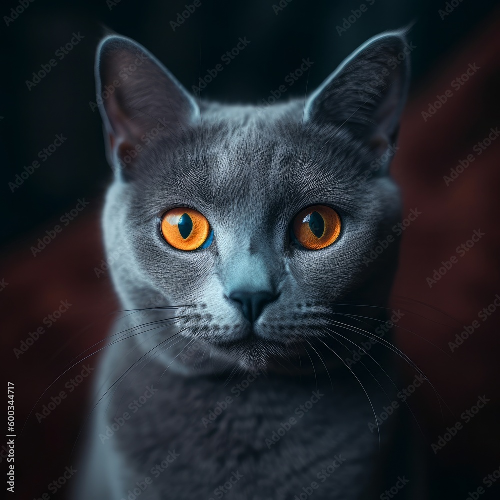 Russian Blue cat Generative AI