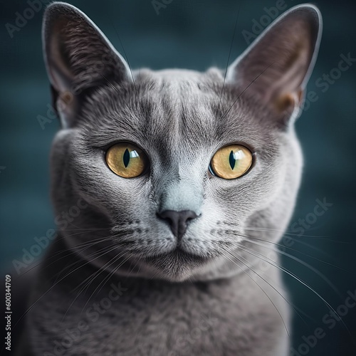 Russian Blue cat Generative AI © Firma