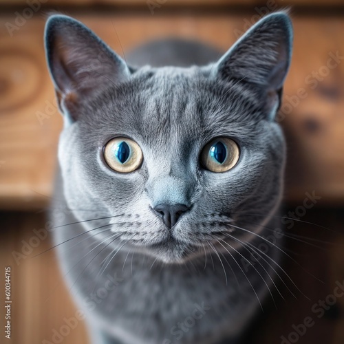 Russian Blue cat Generative AI © Firma