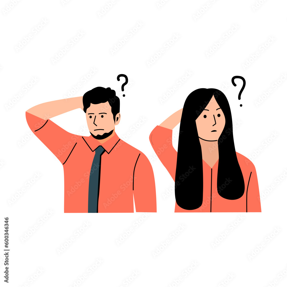 vector illustration of person pose confused expression vector illustration of person pose confused expression