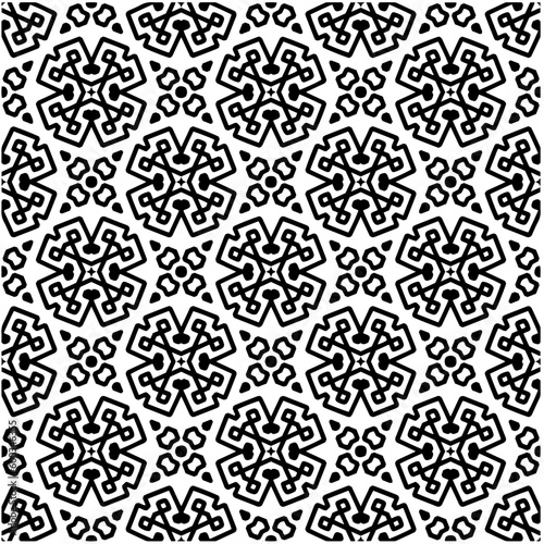 Abstract seamless monochrome pattern on white background for coloring. Design for banner  card  invitation  postcard  textile  fabric  wrapping paper  coloring book.