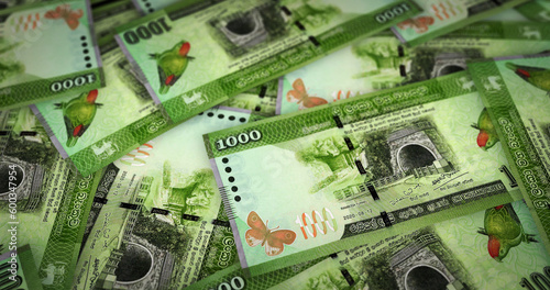 Sri Lanka rupee note money printing concept 3d illustration photo