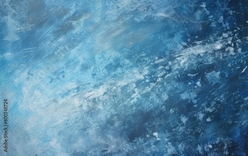 ice winter background cracks grunge texture blue wallpaper. Generative ai © iamfrk7