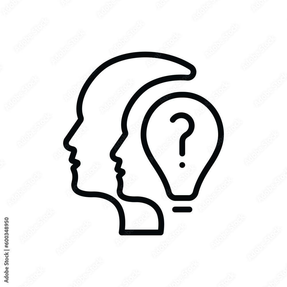 Black line icon for reasons 