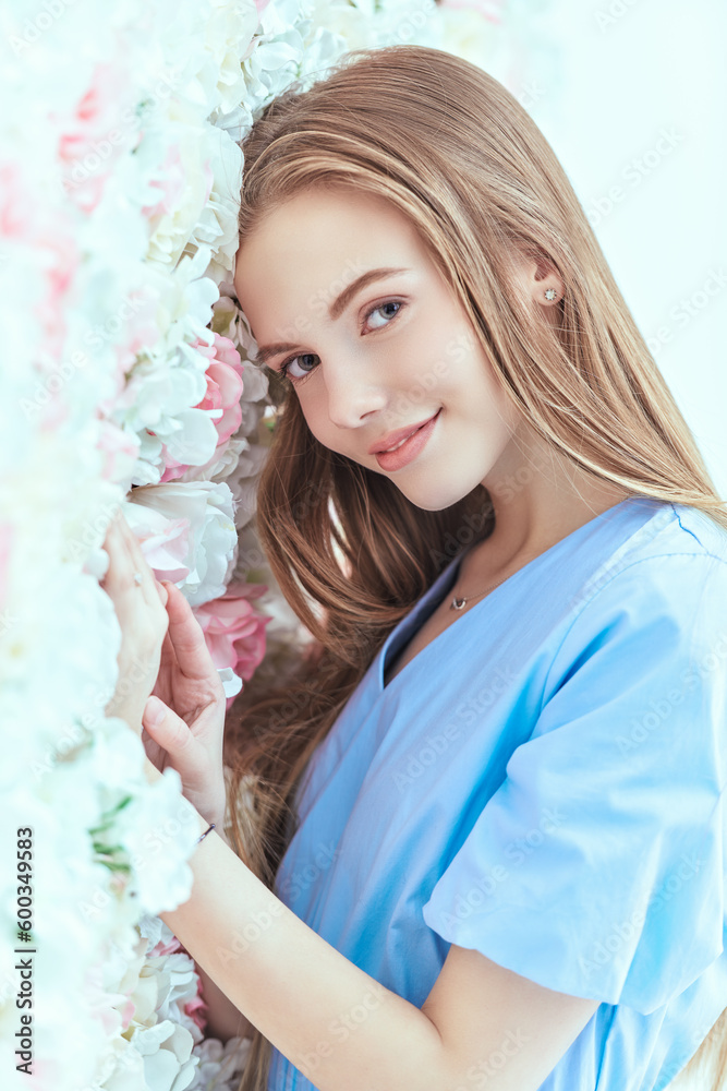 girl and flowers girl and flowers