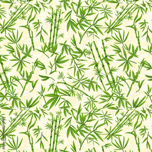 seamless bamboo pattern  plant pattern  leaves and branches  nature pattern  vector  