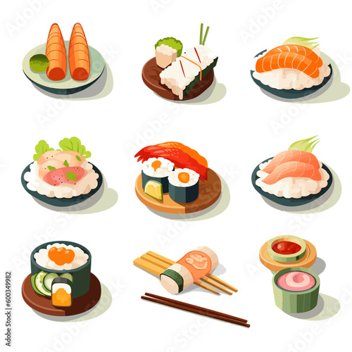 vector sushi set 2