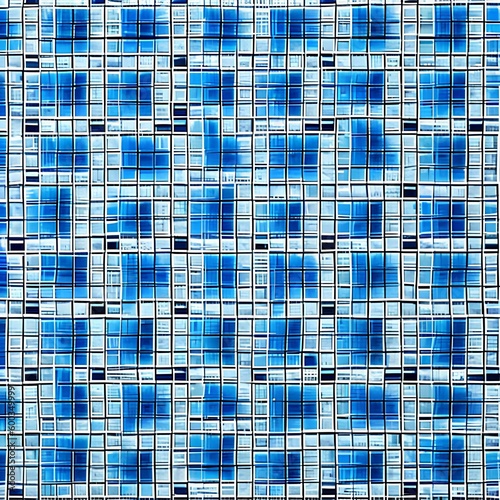 A repeating pattern of squares in shades of blue and green1, Generative AI photo