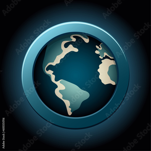 Illustration with abstract pattern on the planet, continents, Earth, vector