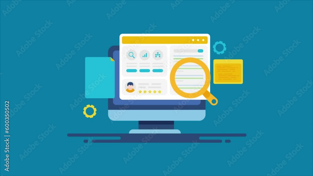 Search tool SEO marketing software for website rank monitoring and algorithm visibility report, analysing meta data and web content on computer screen. Video animation. Search tool SEO marketing software for website rank monitoring and algorithm visibility report, analysing meta data and web content on computer screen. Video animation.
