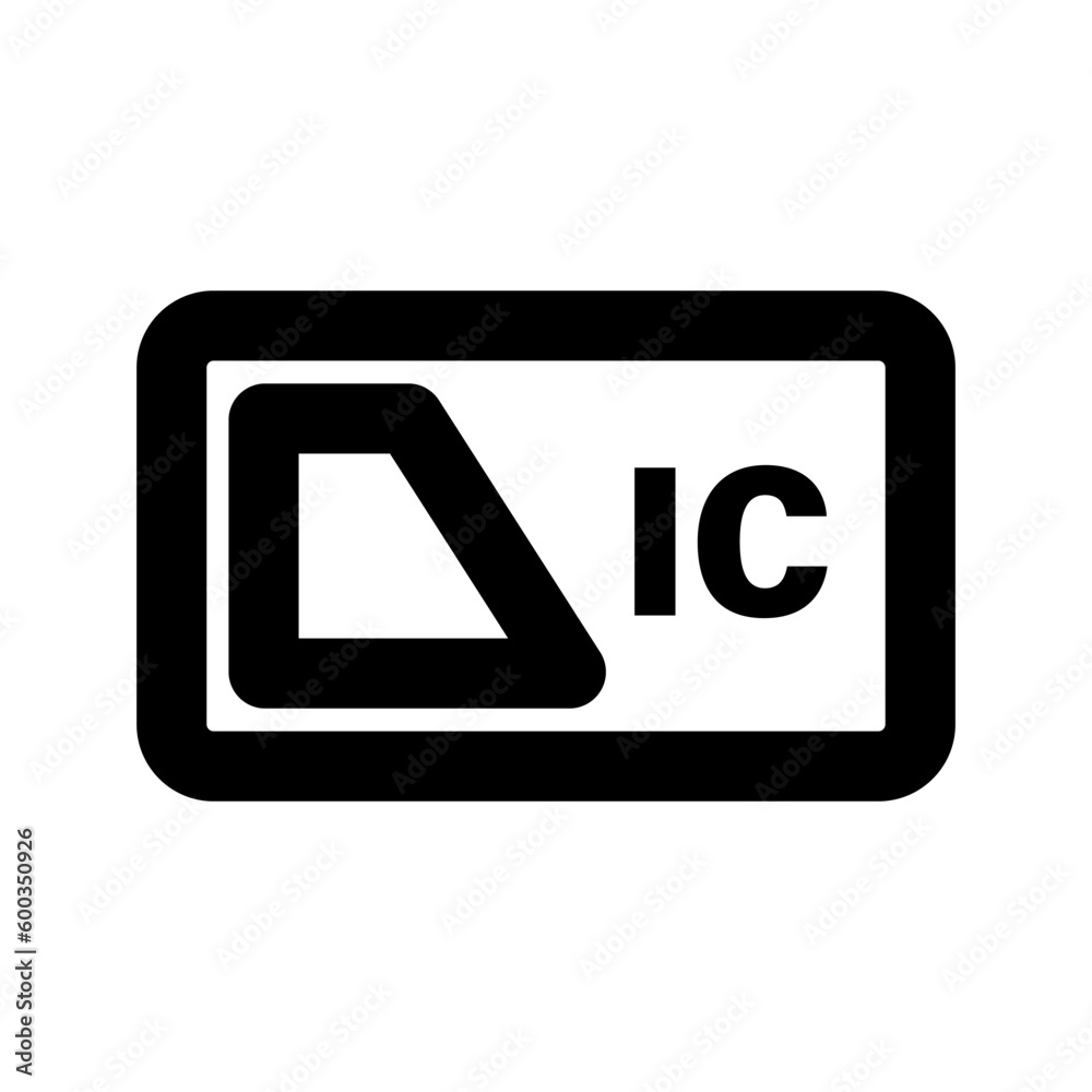 Simple IC card icon. Transportation payment card. Vector.