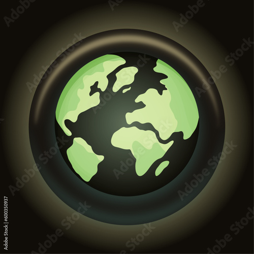 Illustration with abstract pattern on the planet, continents, Earth, vector
