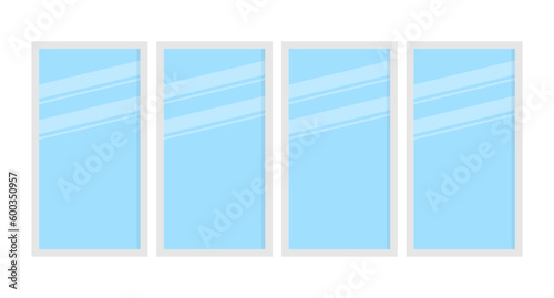 4 window glass icons. Vector.