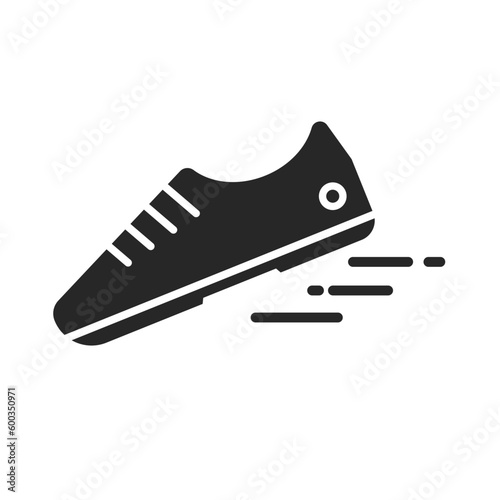 Running shoes silhouette icon. Vector.