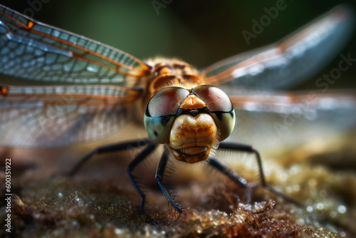 Fascinating shot of a dragonfly. AI Generated © EwaStudio