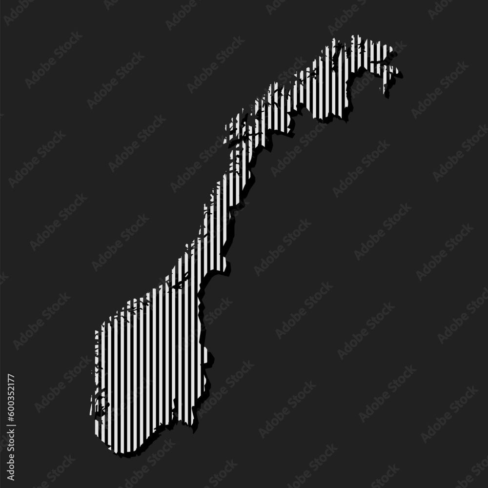 Abstract map Norway, parallel white lines Abstract map Norway, parallel white lines