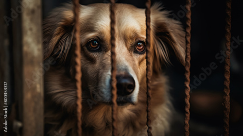 Photographie Freedom Seeking Doggy. AI Generated
