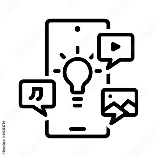 Black icon for Content creation
