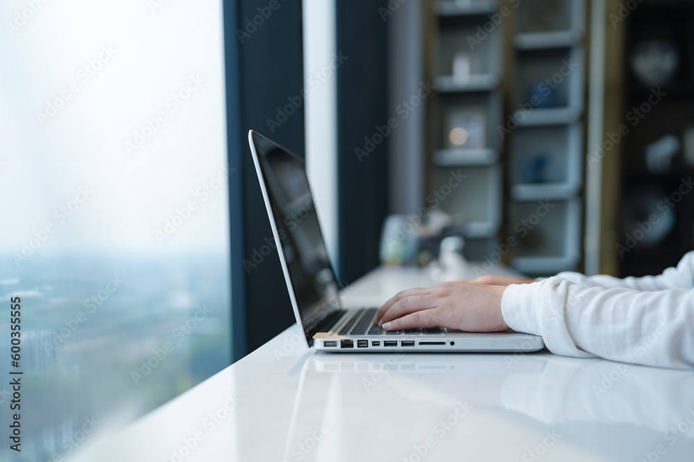 Business man working with laptop. Young business man thinking Concentrated at work. Business man working with laptop. Young business man thinking Concentrated at work.