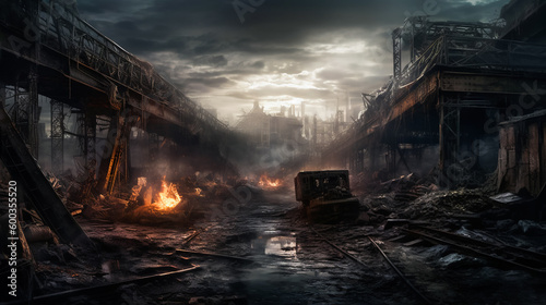 The End of Days.  Post-Apocalyptic Nightmare.AI Generated photo