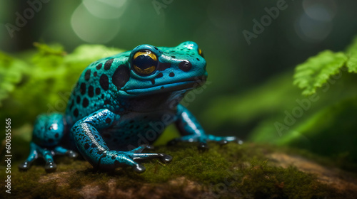 The Splendid Poison Frog in its Habitat. Generative AI © EwaStudio