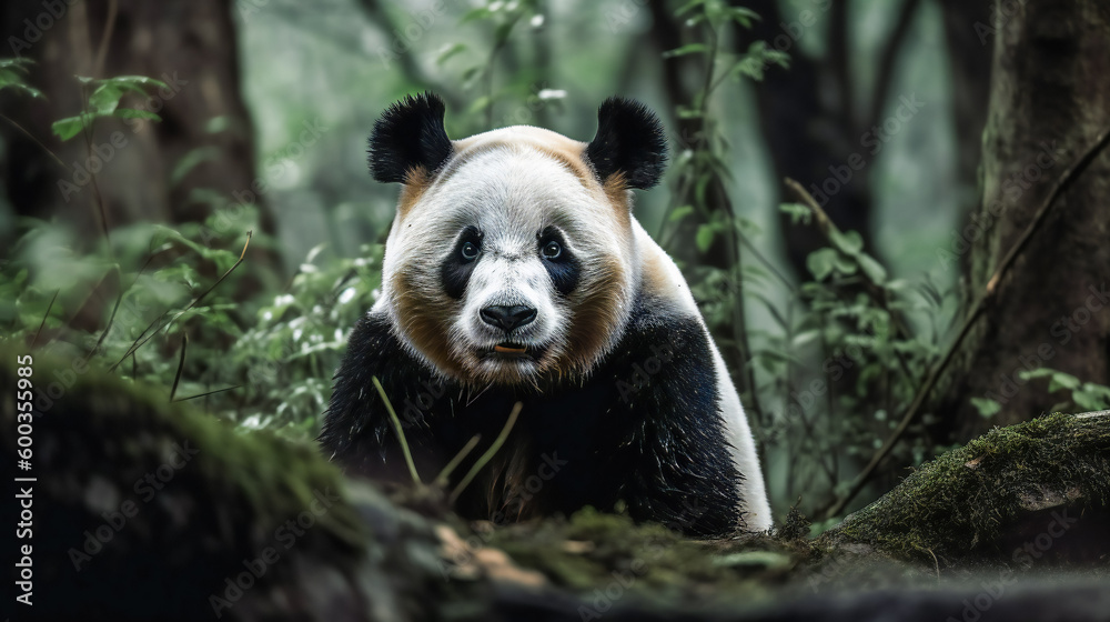 Fototapeta premium Bamboo Forest Wonderland for Pandas. Generative AI