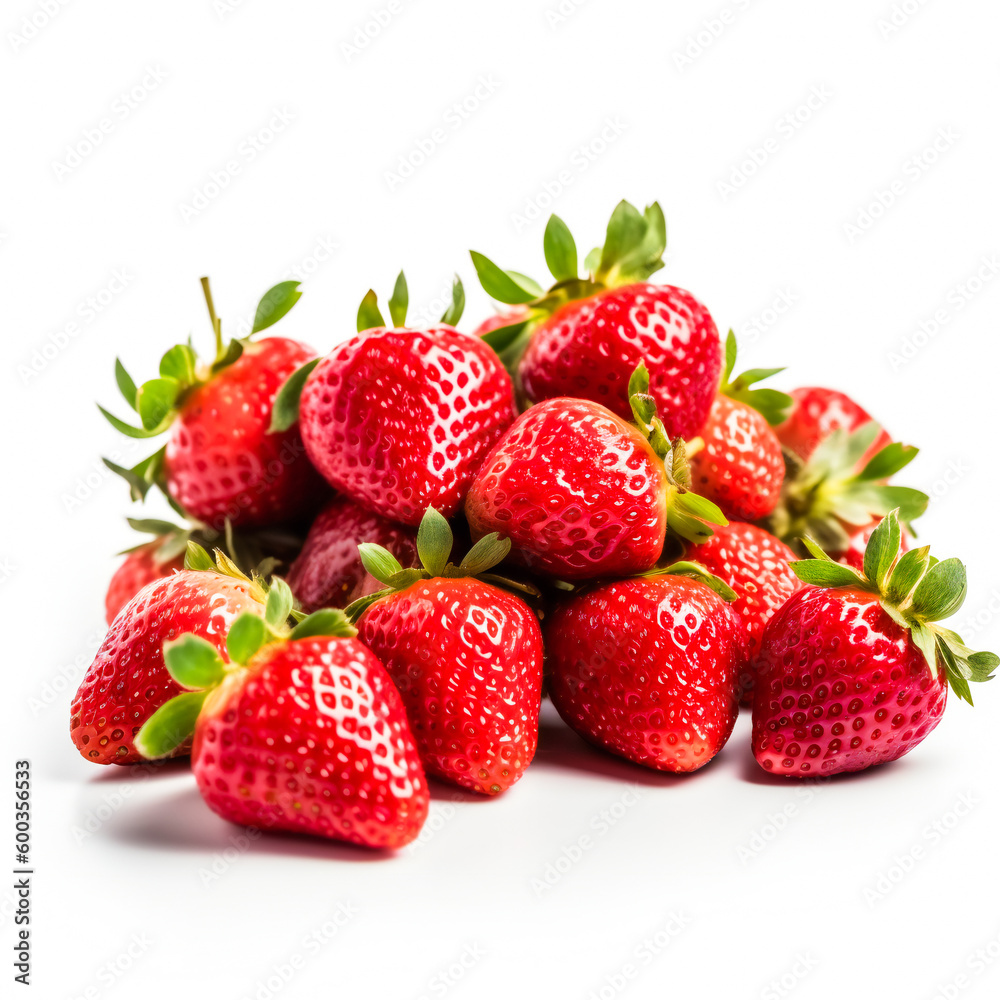 strawberries isolated on white background. Ai Generated. strawberries isolated on white background. Ai Generated.