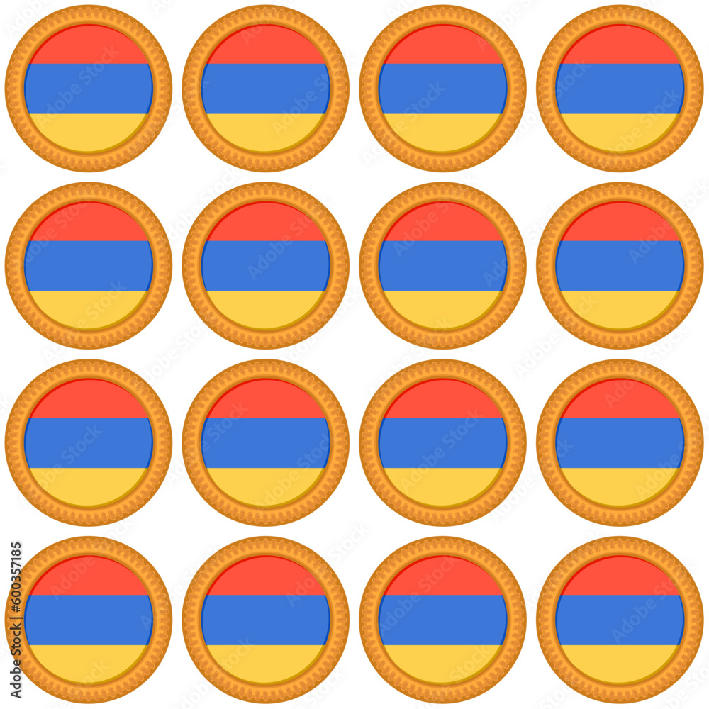 Pattern cookie with flag country Armenia in tasty biscuit Pattern cookie with flag country Armenia in tasty biscuit