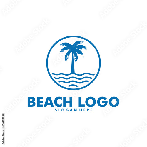 Beach logo design Vector template isolated on white background