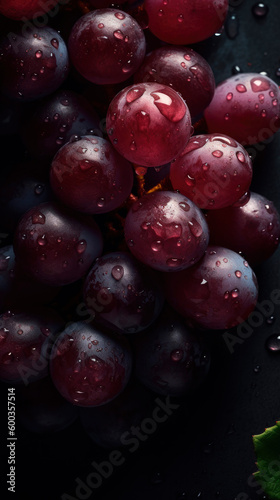 close up of a red grapes. Generative AI
