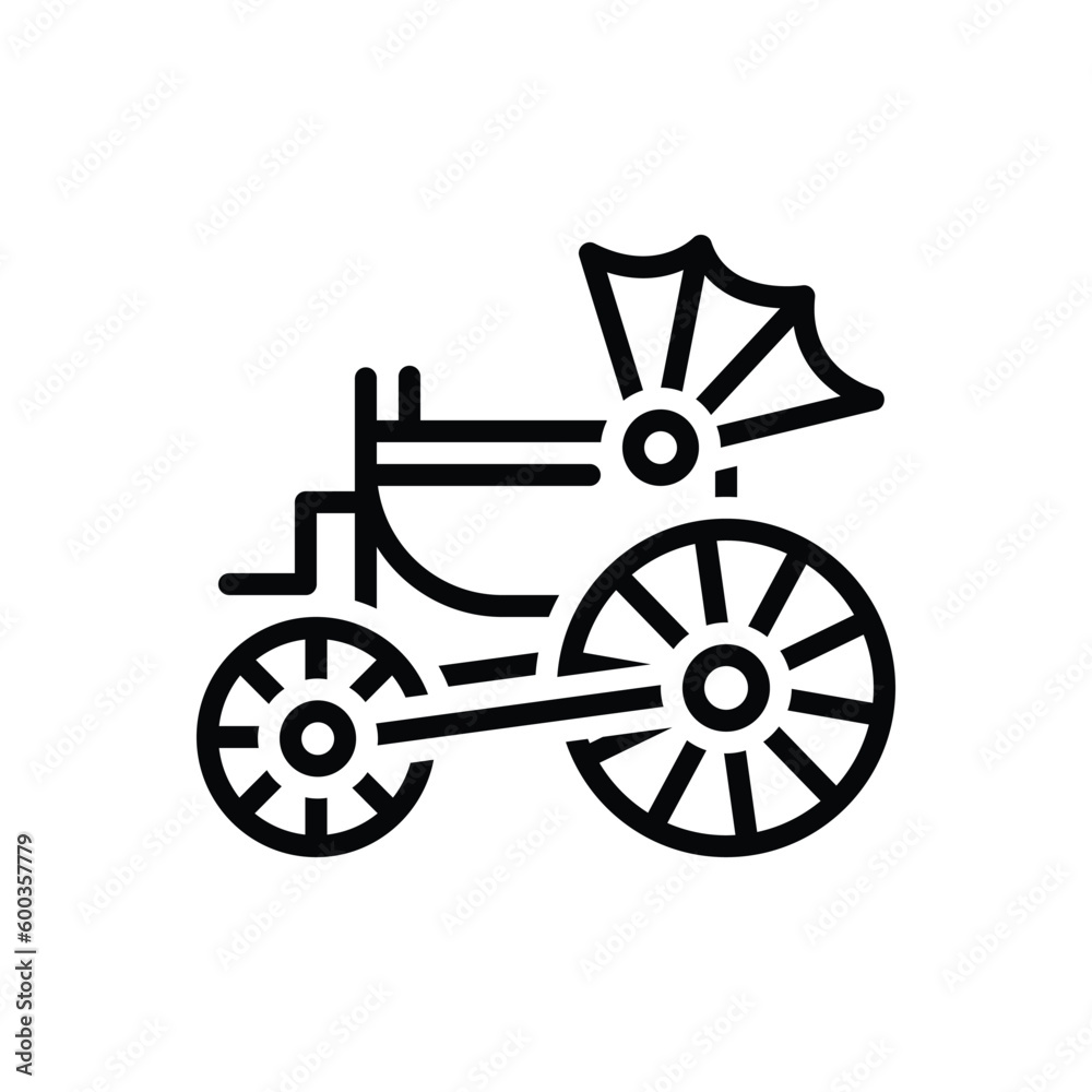 Fototapeta premium Black line icon for century 