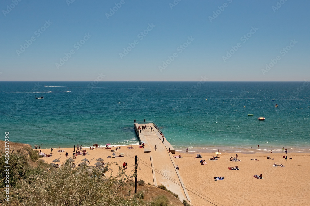 Albufeira beach aerial view (Praia do Peneco), Southern Portugal