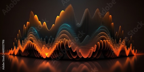 AI Generated. AI Generative. Music audio volume spectrum graph. Also can be used for stock marketing forex analytics. Graphic Art