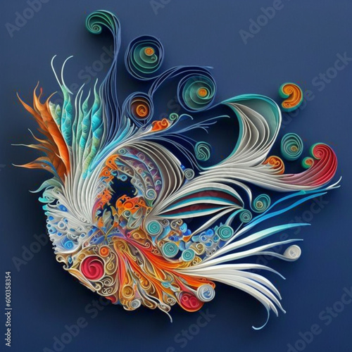 glass cut paper quilling clay sculpture  Generative AI