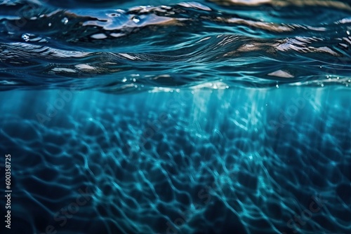 Background shot of aqua sea water surface, generative AI.