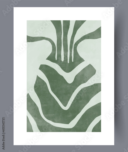 Abstract stripes artistic improvisation wall art print. Contemporary decorative background with improvisation. Printable minimal abstract stripes poster. Wall artwork for interior design.