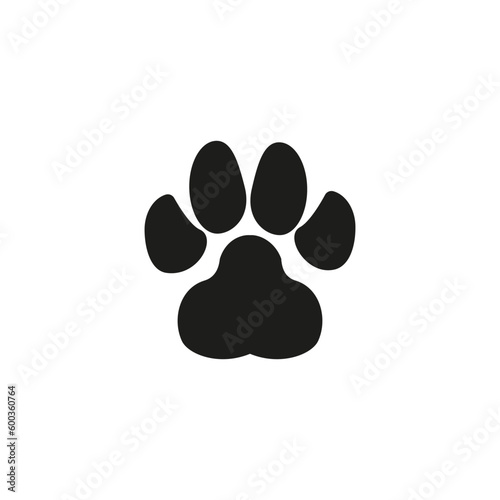 Tablou canvas dog paw vector footprint icon french bulldog cartoon character symbol illustrati