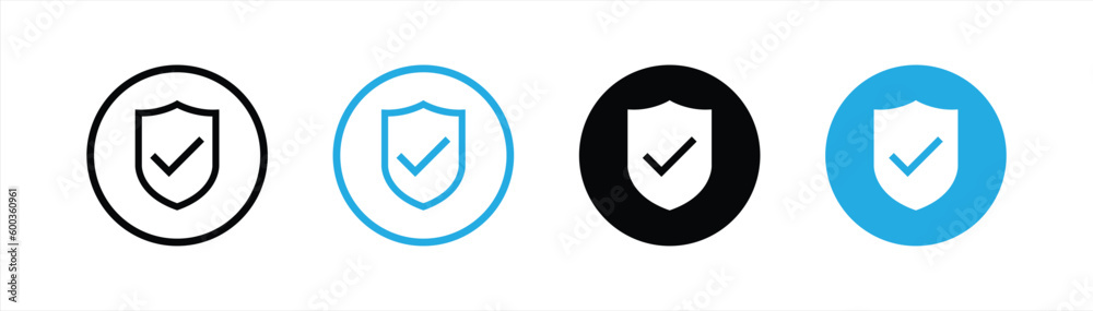 shield mark icon set. security shield icon. shield with checkmark icon symbol sign collections, vector illustration shield mark icon set. security shield icon. shield with checkmark icon symbol sign collections, vector illustration