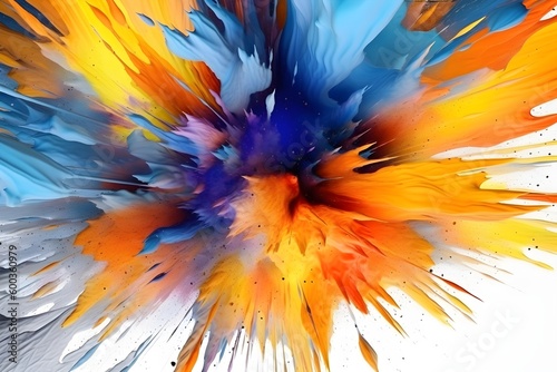 Wallpaper Mural abstract paint art exploded from the center of the picture. Clean clear background. Futuristic style with some texture Torontodigital.ca