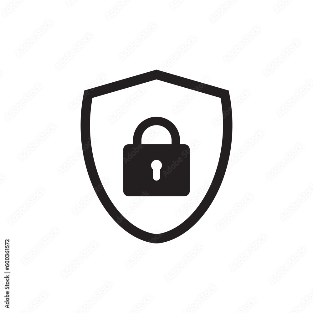 Shield with padlock symbol Shield with padlock symbol