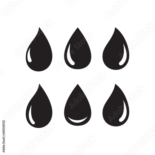 set of black water drop